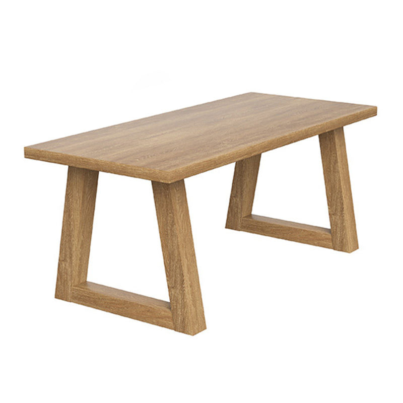 Pine Wood Top Dining Table Modern Rectangle Table with Solid Wood Sled Base