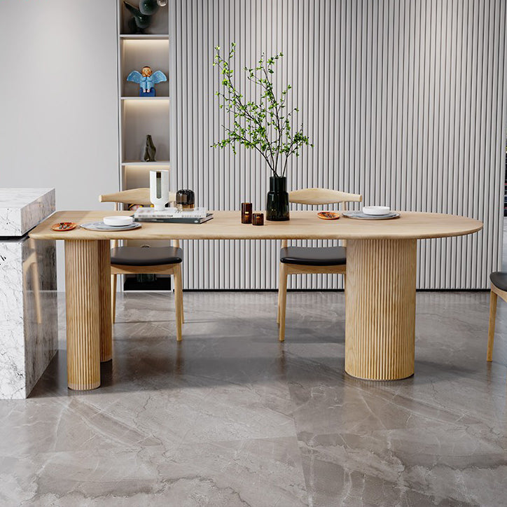 Free Form Pine Wood Table for Restaurant Modern Dining Table with 3 Legs