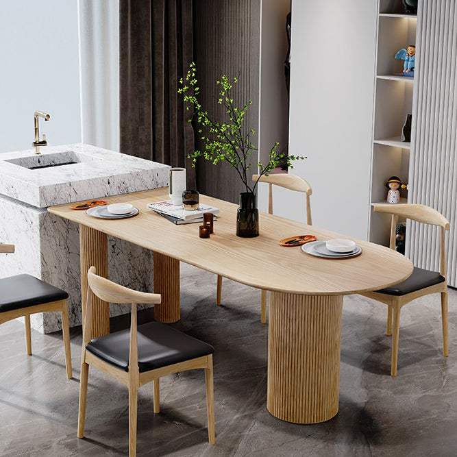 Free Form Pine Wood Table for Restaurant Modern Dining Table with 3 Legs
