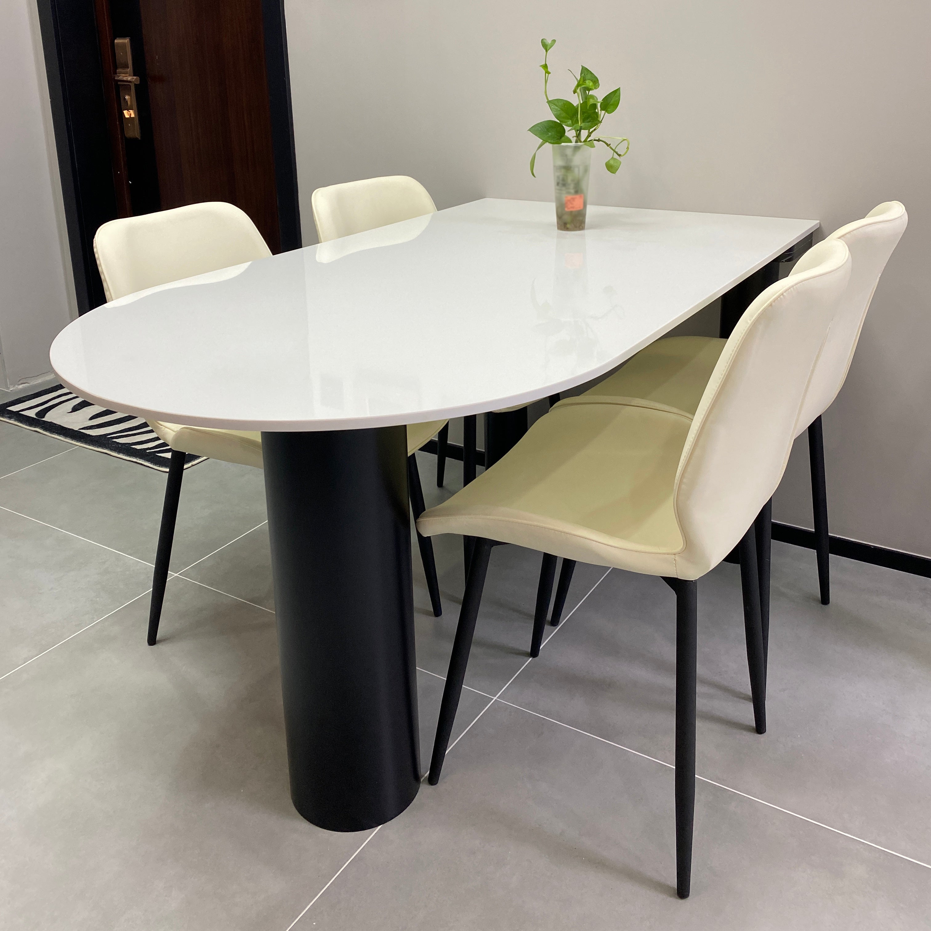 Stone and Wood Dining Room Collection Home Kitchen Dinner Modern Dining Table