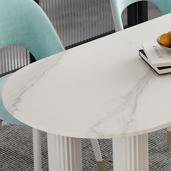 Stone and Wood Dining Room Collection Home Kitchen Dinner Modern Dining Table