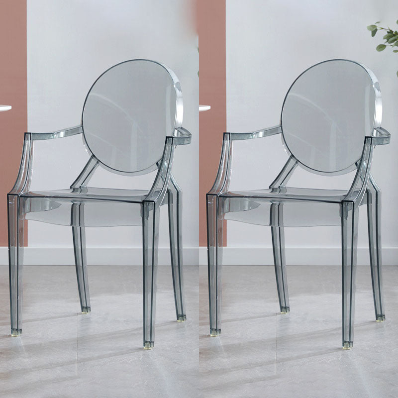 Scandinavian Arm Plastic Side Chairs for Home Open Back Side Chair