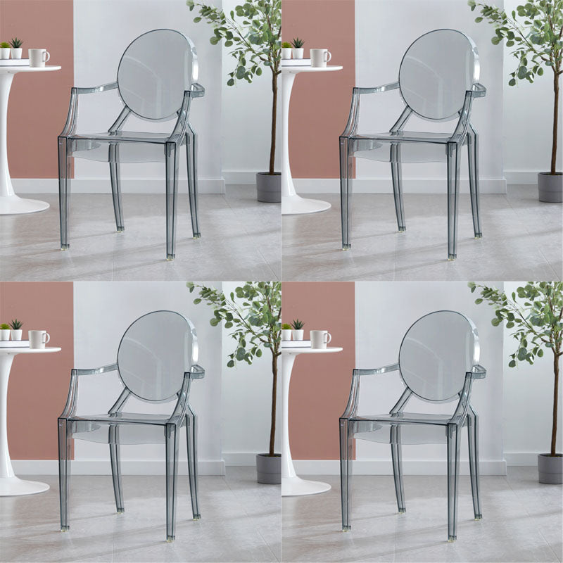 Scandinavian Arm Plastic Side Chairs for Home Open Back Side Chair