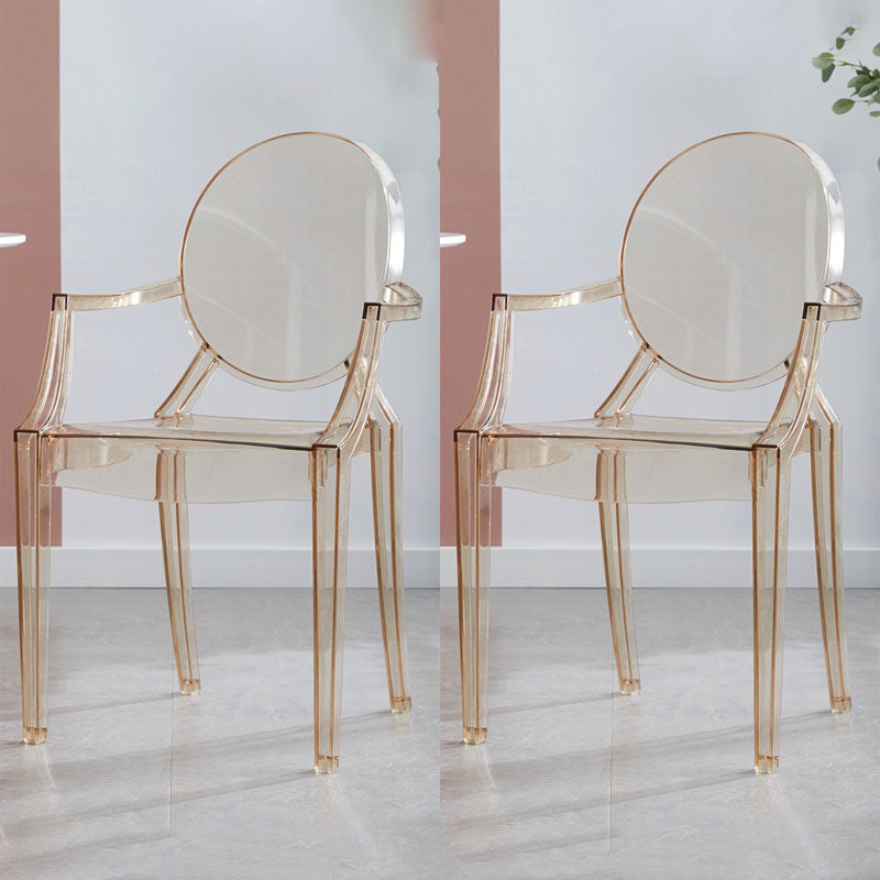 Scandinavian Arm Plastic Side Chairs for Home Open Back Side Chair