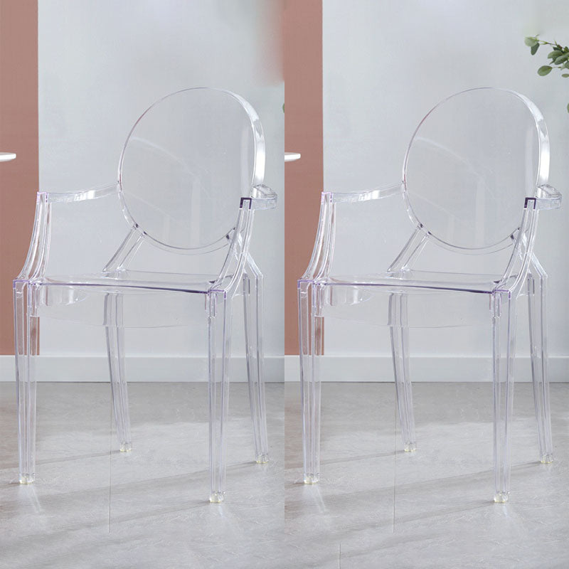 Scandinavian Arm Plastic Side Chairs for Home Open Back Side Chair