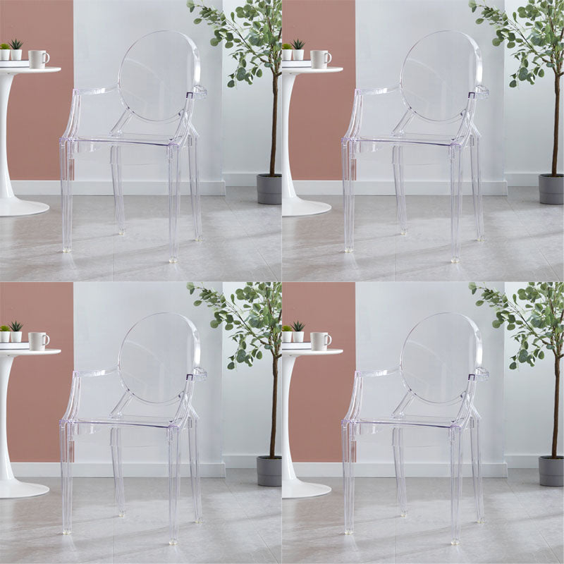 Scandinavian Arm Plastic Side Chairs for Home Open Back Side Chair