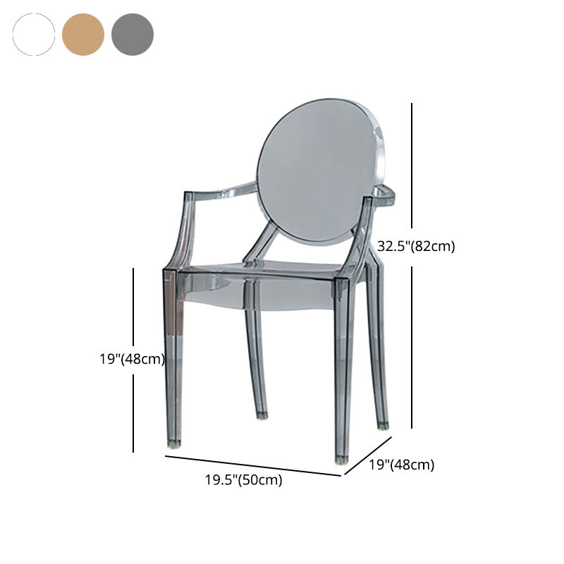 Scandinavian Arm Plastic Side Chairs for Home Open Back Side Chair