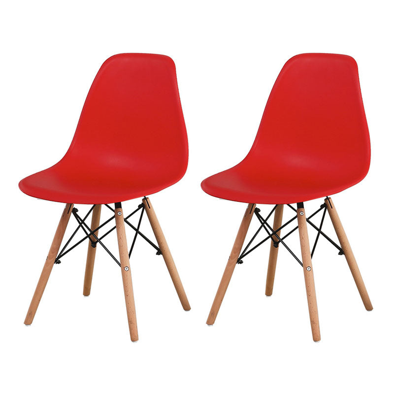 Modern Plastic Home Side Chair Matte Finish Solid Back Dining Chair