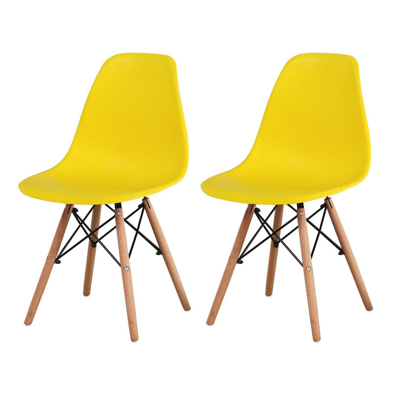 Modern Plastic Home Side Chair Matte Finish Solid Back Dining Chair