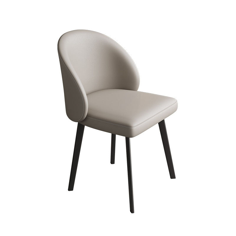 Contemporary Style Dining Chair Armless Chair with Metal Legs