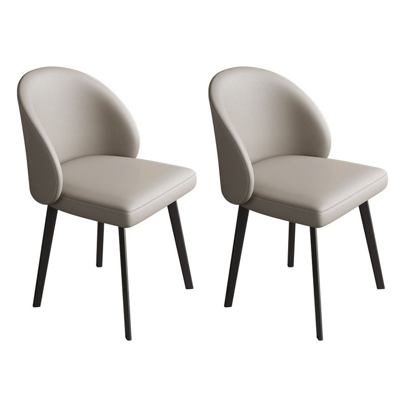 Contemporary Style Dining Chair Armless Chair with Metal Legs