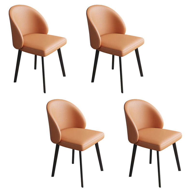 Contemporary Style Dining Chair Armless Chair with Metal Legs