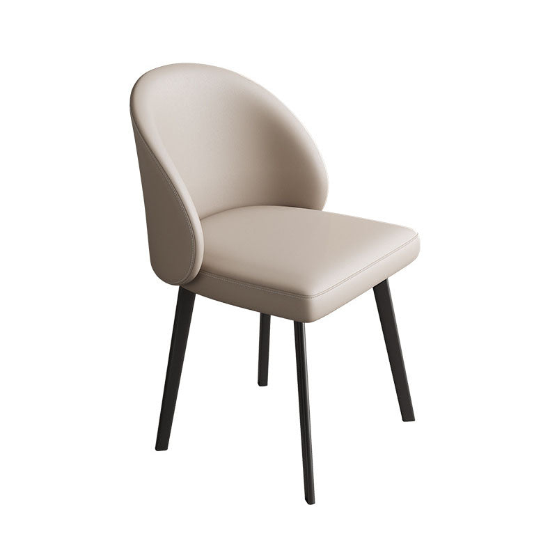Contemporary Style Dining Chair Armless Chair with Metal Legs