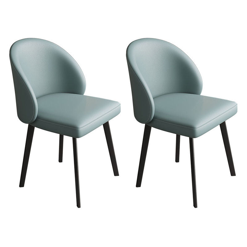 Contemporary Style Dining Chair Armless Chair with Metal Legs