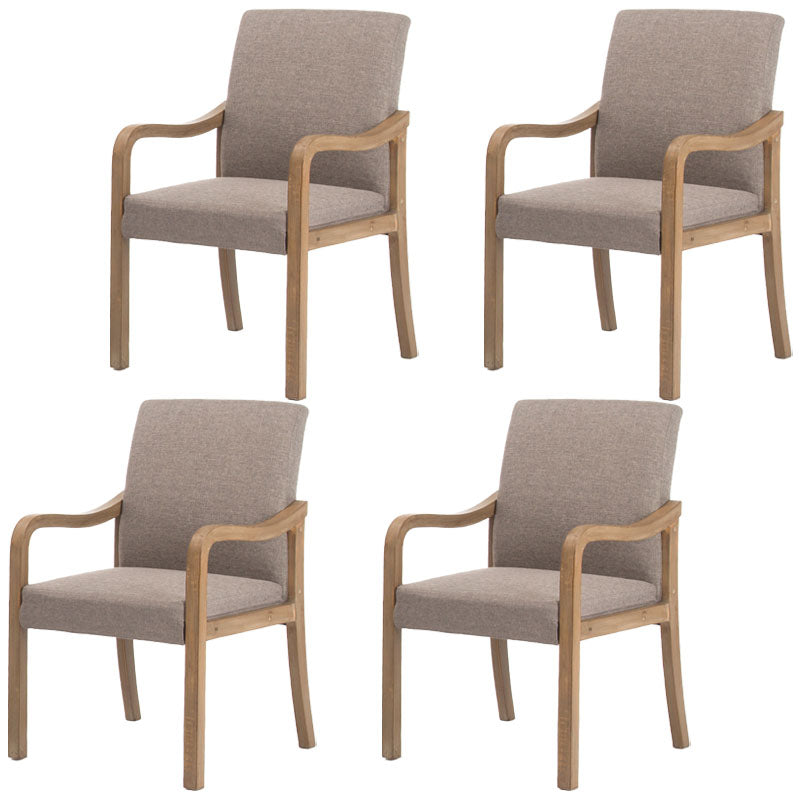 Farmhouse Upholstered Home Arm Chair Solid Back Matte Finish Dining Chair