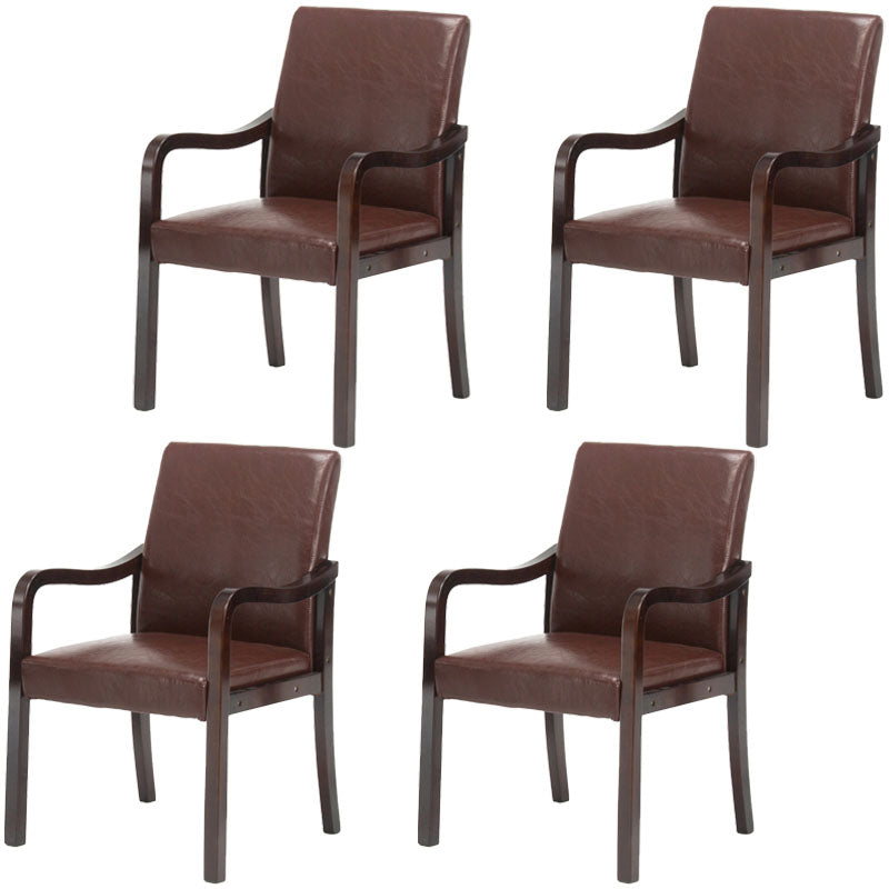 Farmhouse Upholstered Home Arm Chair Solid Back Matte Finish Dining Chair