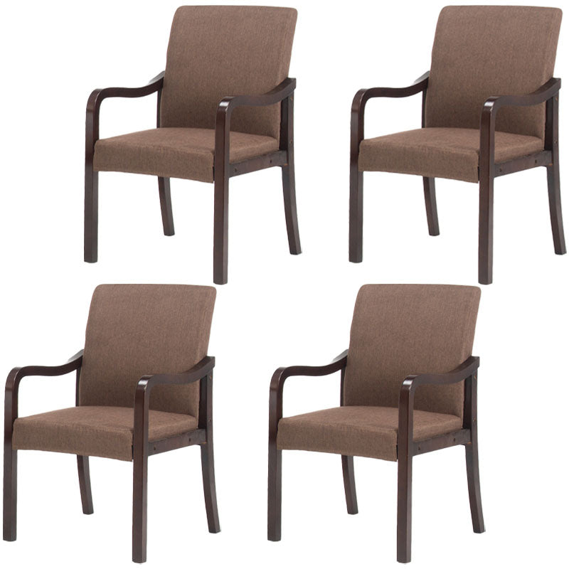 Farmhouse Upholstered Home Arm Chair Solid Back Matte Finish Dining Chair