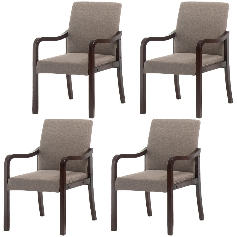 Farmhouse Upholstered Home Arm Chair Solid Back Matte Finish Dining Chair
