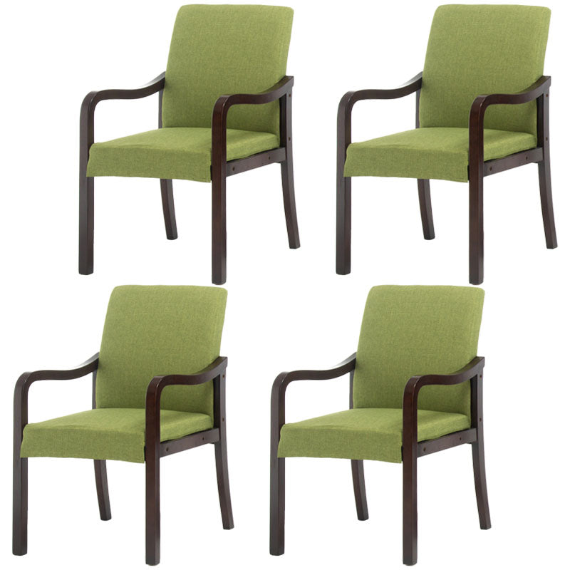 Farmhouse Upholstered Home Arm Chair Solid Back Matte Finish Dining Chair