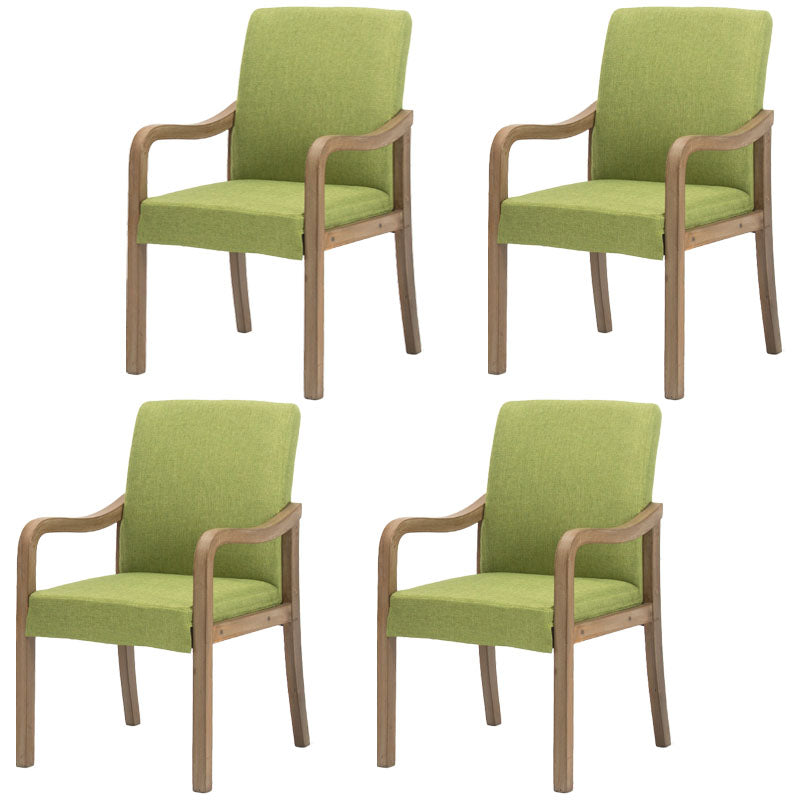 Farmhouse Upholstered Home Arm Chair Solid Back Matte Finish Dining Chair