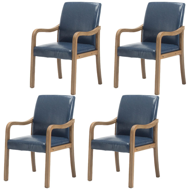 Farmhouse Upholstered Home Arm Chair Solid Back Matte Finish Dining Chair