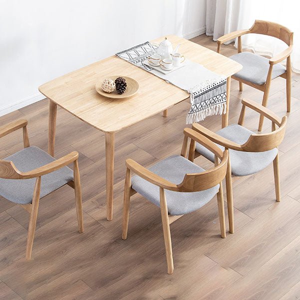 Traditional Style Open Back Chairs Dining Wooden Arm Chairs for Kitchen