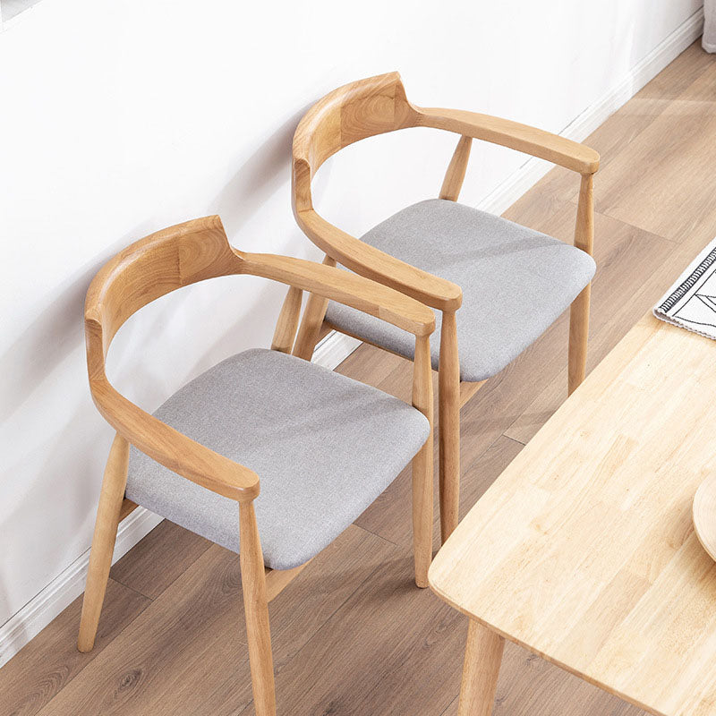 Traditional Style Open Back Chairs Dining Wooden Arm Chairs for Kitchen