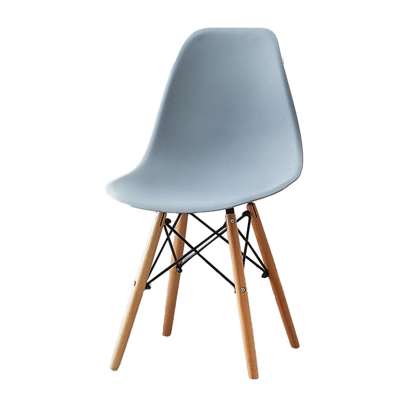 Scandinavian Wood Indoor-Outdoor Side Chair Solid Back Chair