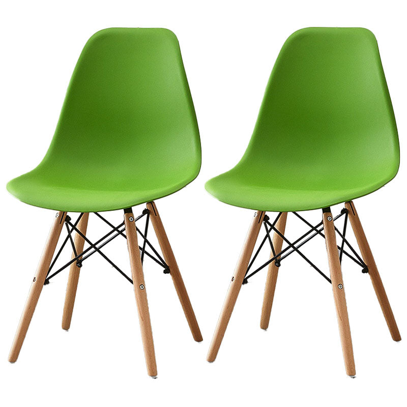 Scandinavian Wood Indoor-Outdoor Side Chair Solid Back Chair