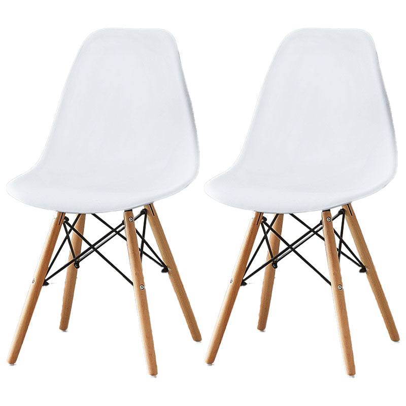 Scandinavian Wood Indoor-Outdoor Side Chair Solid Back Chair