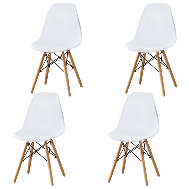 Scandinavian Wood Indoor-Outdoor Side Chair Solid Back Chair