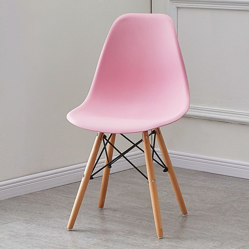 Scandinavian Wood Indoor-Outdoor Side Chair Solid Back Chair