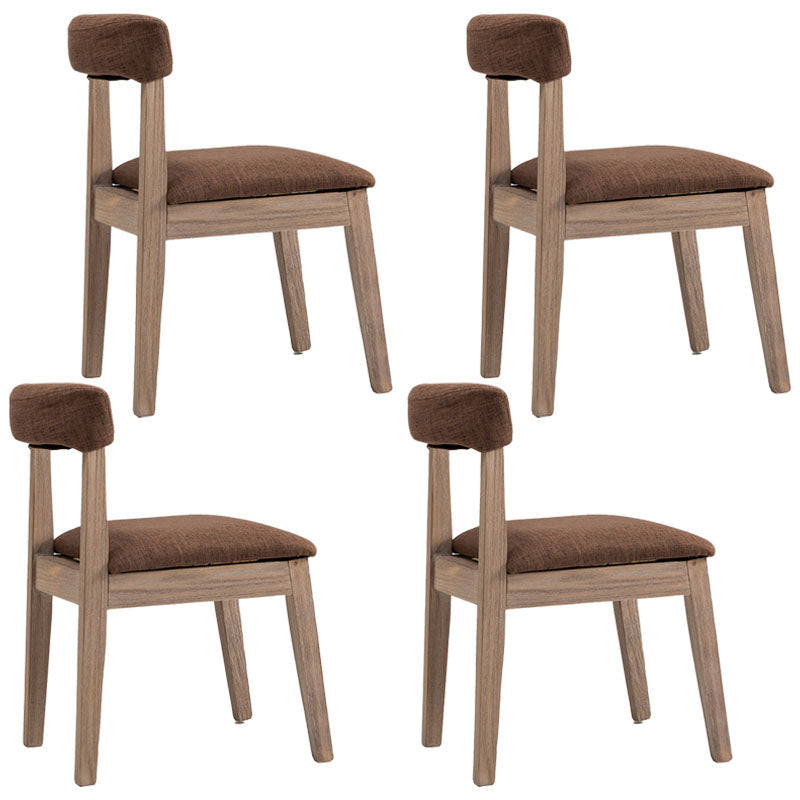 Farmhouse Fabric Restaurant Side Chair Open Matte Finish Dining Chair