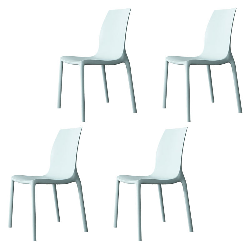 Contemporary Style Stackable Chairs Dining Armless Chair with Plastic Legs for Kitchen