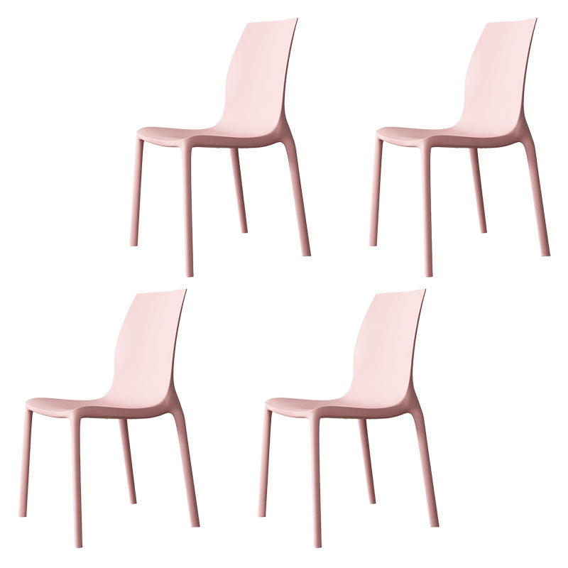 Contemporary Style Stackable Chairs Dining Armless Chair with Plastic Legs for Kitchen