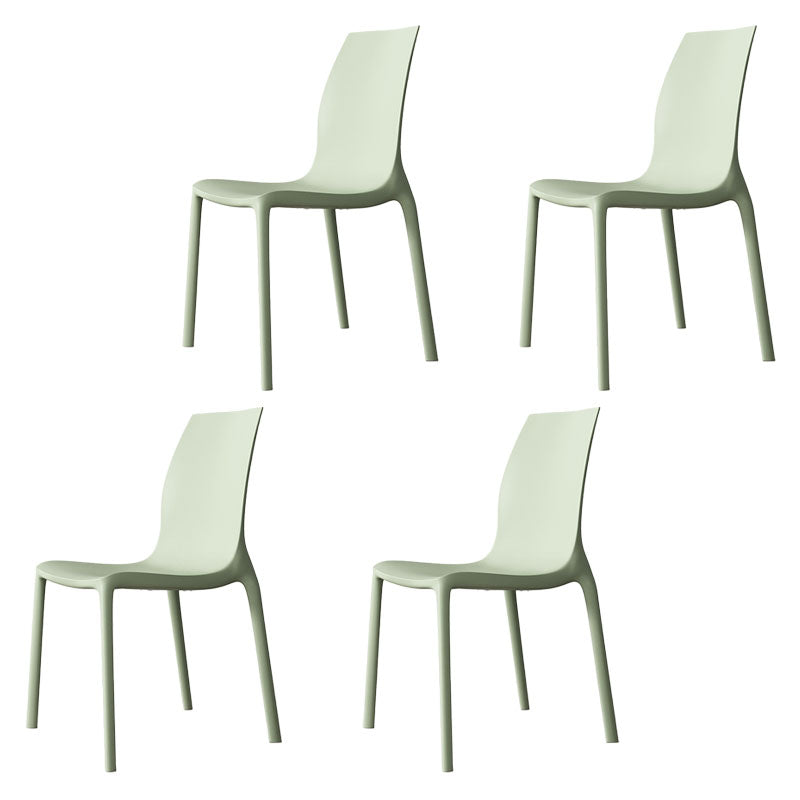 Contemporary Style Stackable Chairs Dining Armless Chair with Plastic Legs for Kitchen