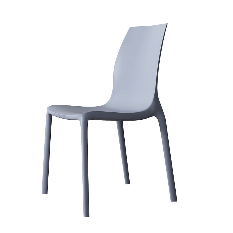 Contemporary Style Stackable Chairs Dining Armless Chair with Plastic Legs for Kitchen