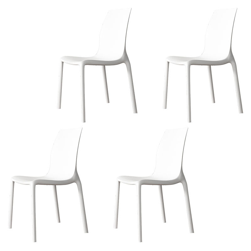 Contemporary Style Stackable Chairs Dining Armless Chair with Plastic Legs for Kitchen