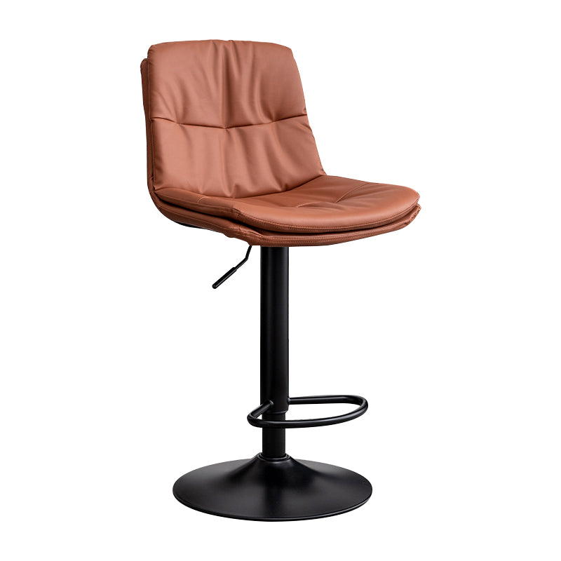 Contemporary Leather Swivel Barstool Indoor Bar Stool with Low Back