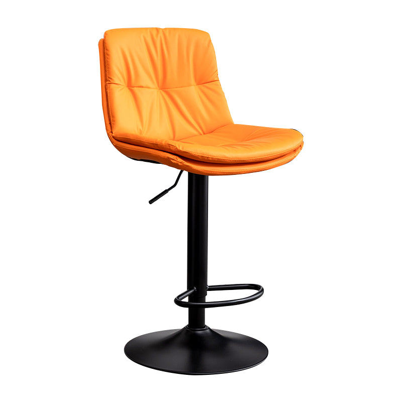Contemporary Leather Swivel Barstool Indoor Bar Stool with Low Back