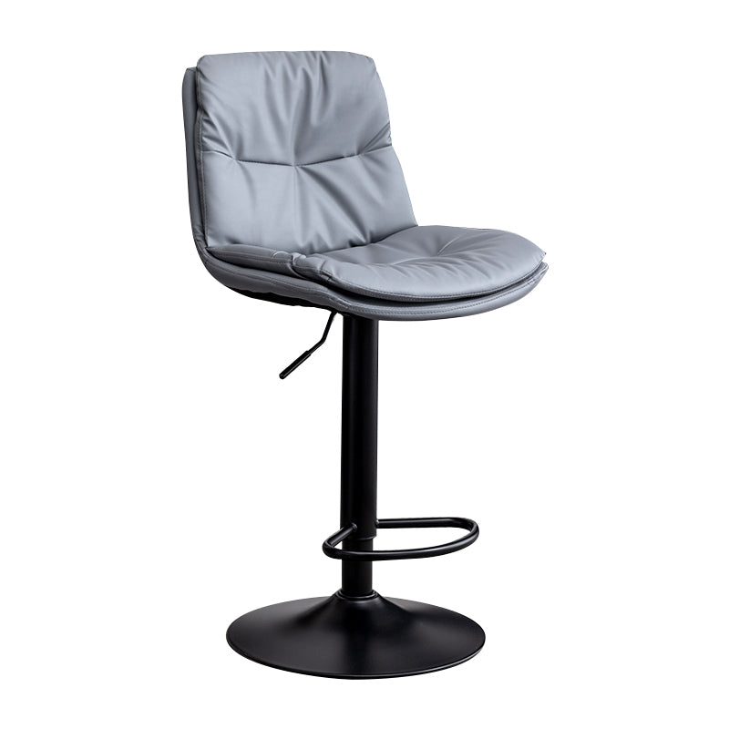 Contemporary Leather Swivel Barstool Indoor Bar Stool with Low Back