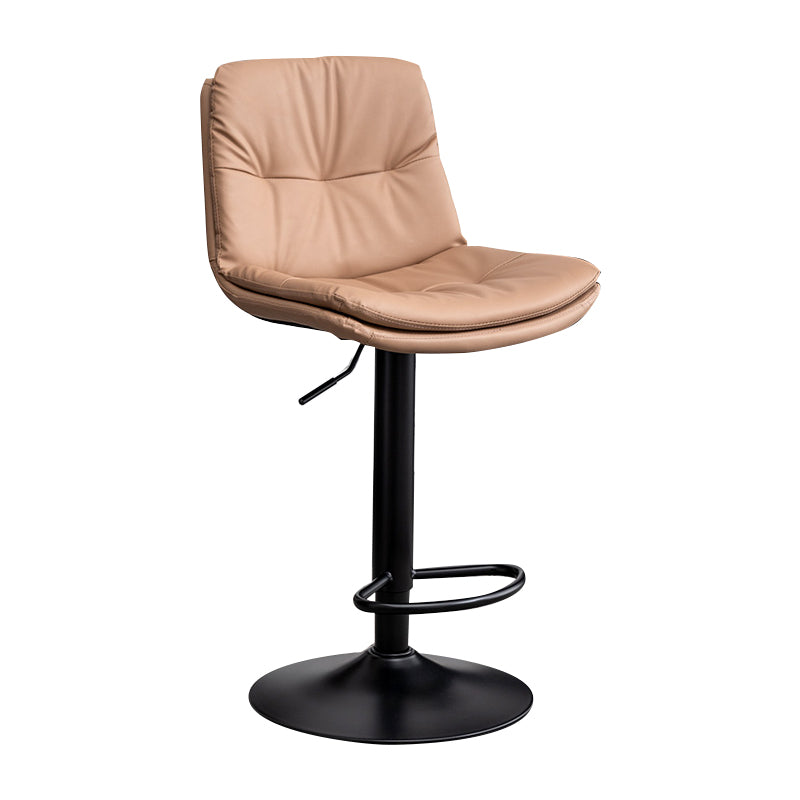 Contemporary Leather Swivel Barstool Indoor Bar Stool with Low Back