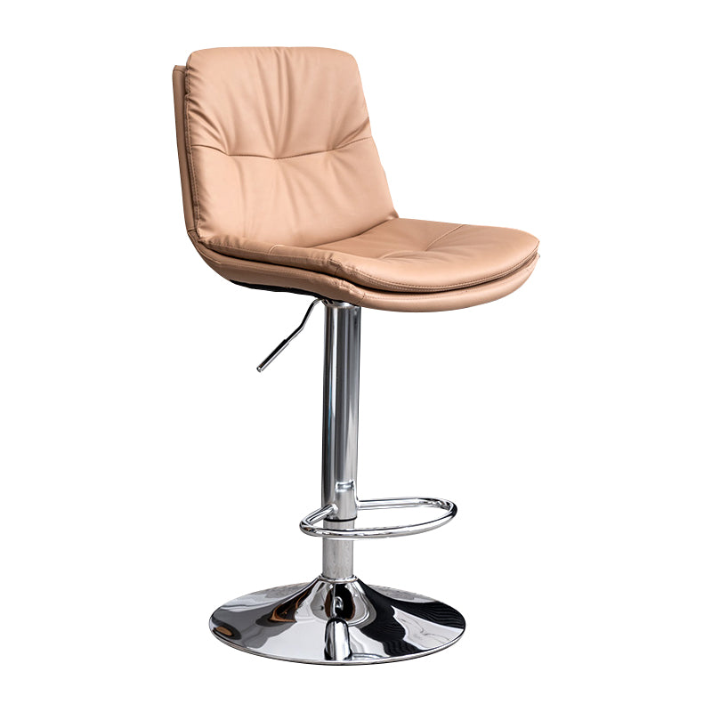 Contemporary Leather Swivel Barstool Indoor Bar Stool with Low Back
