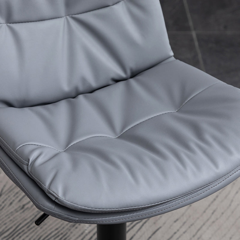 Contemporary Leather Swivel Barstool Indoor Bar Stool with Low Back