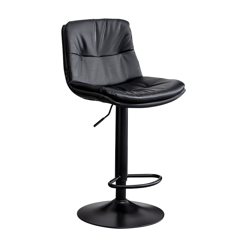 Contemporary Leather Swivel Barstool Indoor Bar Stool with Low Back