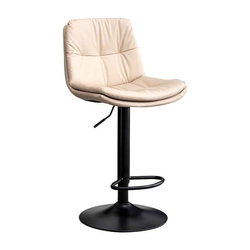 Contemporary Leather Swivel Barstool Indoor Bar Stool with Low Back