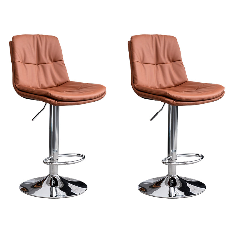 Contemporary Leather Swivel Barstool Indoor Bar Stool with Low Back
