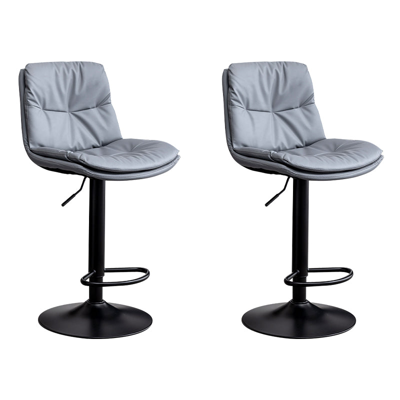 Contemporary Leather Swivel Barstool Indoor Bar Stool with Low Back