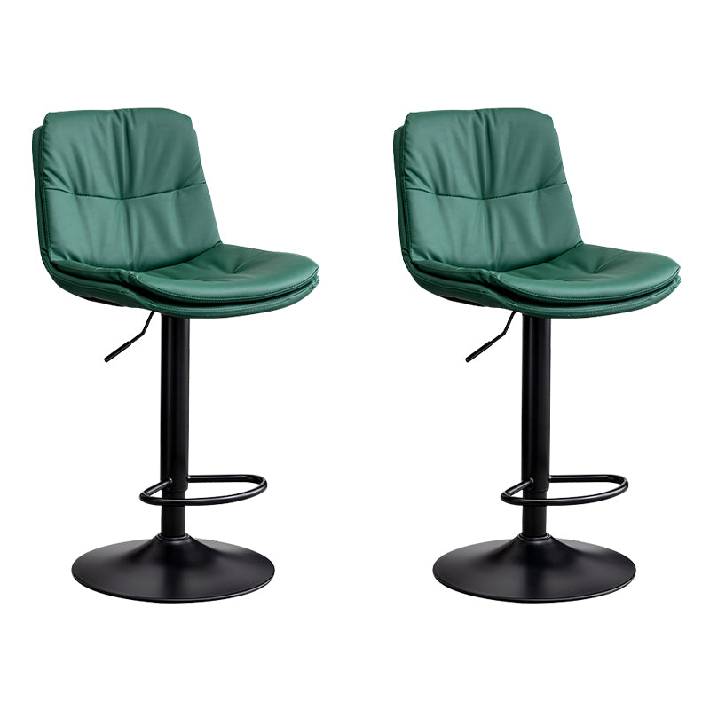 Contemporary Leather Swivel Barstool Indoor Bar Stool with Low Back