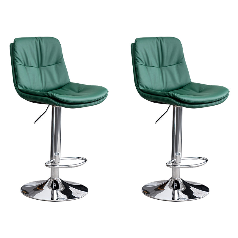Contemporary Leather Swivel Barstool Indoor Bar Stool with Low Back